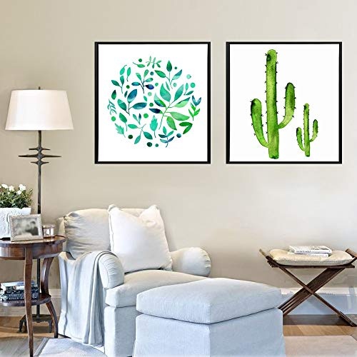 LLTYED Tropischer Kaktus Leinwand Gemälde Für Wohnzimmer Wand Natur Grünpflanzen Moderne Modularen Bilder Wandkunst Dekoration