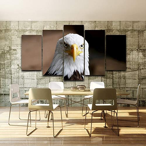 CYZSH Modulare Dekoration Poster Bild Auf Leinwand Wandkunst Home 5 Panel Tier Adler Wohnzimmer Hd Gedruckt Moderne Malerei