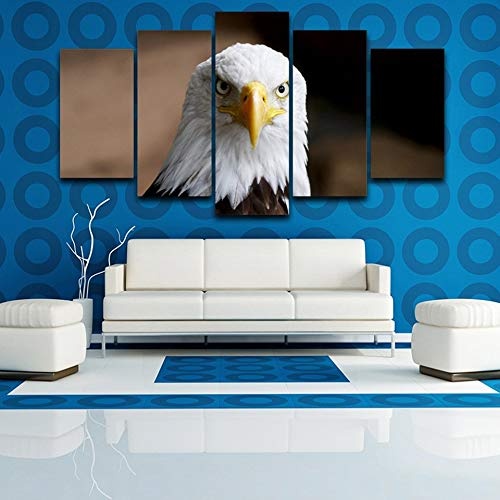 CYZSH Modulare Dekoration Poster Bild Auf Leinwand Wandkunst Home 5 Panel Tier Adler Wohnzimmer Hd Gedruckt Moderne Malerei