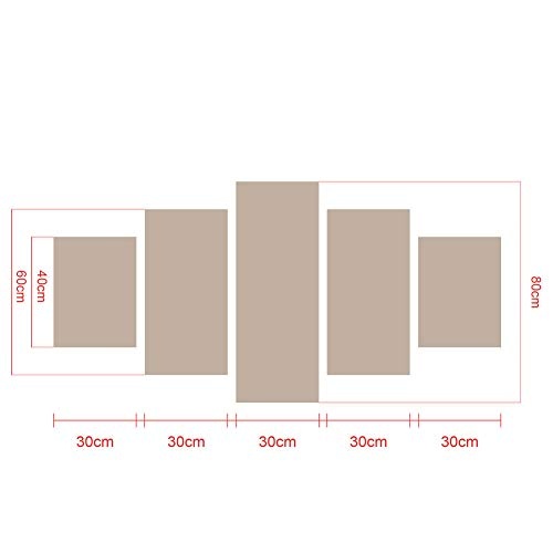 KINYNE Landschaftsmalerei 5 Panels Wasserfall Und Rote Bäume Das Bild Leinwanddrucke Für Home Decor Moderne Wandkunst,B,30X40x2+30X60x2+30X80x1