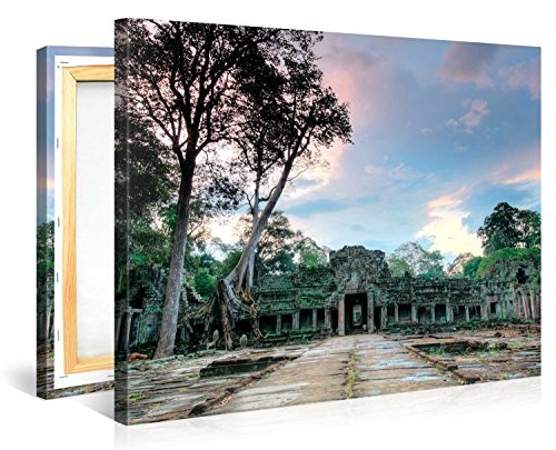 Gallery of Innovative Art - Preah Khan Temple - 100x75cm Premium Kunstdruck Wand-Bild - Leinwand-Druck in deutscher Marken-Qualität - Leinwand-Bilder auf Holz-Keilrahmen als moderne Wanddekoration