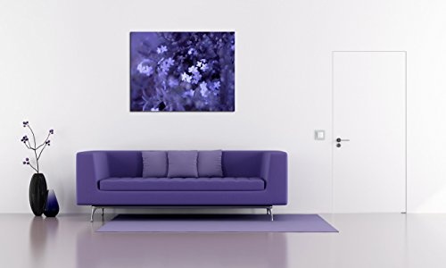 Gallery of Innovative Art - Epic Blue Flowers - 100x75cm Premium Kunstdruck Wand-Bild - Leinwand-Druck in deutscher Marken-Qualität - Leinwand-Bilder auf Holz-Keilrahmen als moderne Wanddekoration