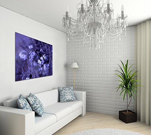 Gallery of Innovative Art - Epic Blue Flowers - 100x75cm Premium Kunstdruck Wand-Bild - Leinwand-Druck in deutscher Marken-Qualität - Leinwand-Bilder auf Holz-Keilrahmen als moderne Wanddekoration