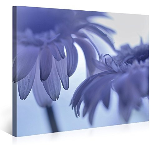 Gallery of Innovative Art - Pretty Blue Flowers - 100x75cm Premium Kunstdruck Wand-Bild - Leinwand-Druck in deutscher Marken-Qualität - Leinwand-Bilder auf Holz-Keilrahmen als moderne Wanddekoration