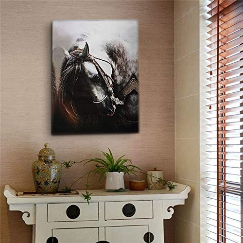 KINYNE Leinwand Wand Kunst Pferd Malerei Drucke Vintage Abstract Background Artwork Bild Zeitgenössische Dekoration Für Office Home,B,30X40cm
