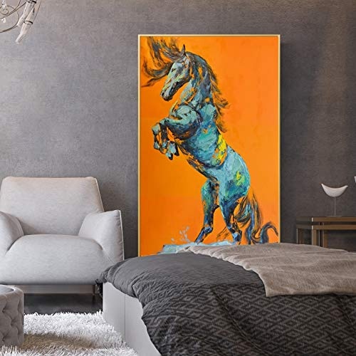 LLTYED Moderne Abstrakte Tiere Poster Und Drucke Wandkunst Leinwand Drucke Handgemalte Pferd Bilder Für Wohnzimmer Dekoration