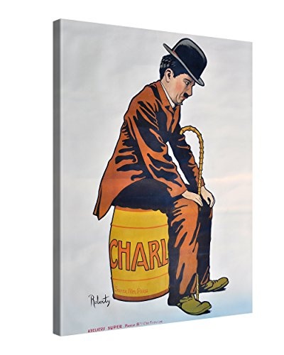 Gallery of Innovative Art Premium Leinwanddruck 75x100cm - Charlie Chaplin - Kunstdruck Auf Leinwand Auf 2cm Holz-Keilrahmen Für Wohn- Und Schlafzimmer - Vintage Plakatsammlung