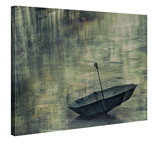 Premium Leinwanddruck 100x75 cm - Lost Umbrella - XXL...