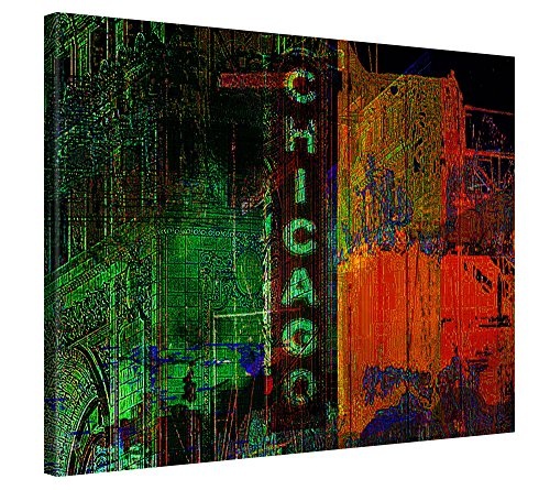 Premium Leinwanddruck 100x75 cm - A Night in Chicago -...