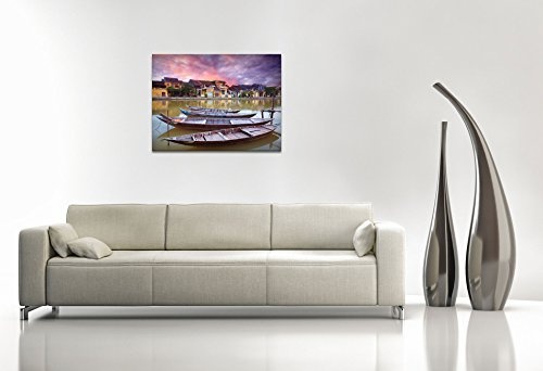 Gallery of Innovative Art - Fisherman Boats 2 - 100x75cm Premium Kunstdruck Wand-Bild - Leinwand-Druck in deutscher Marken-Qualität - Leinwand-Bilder auf Holz-Keilrahmen als moderne Wanddekoration