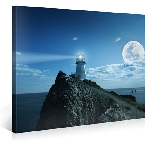 Gallery of Innovative Art - Lighthouse - 100x75cm Premium Kunstdruck Wand-Bild - Leinwand-Druck in deutscher Marken-Qualität - Leinwand-Bilder auf Holz-Keilrahmen als moderne Wanddekoration