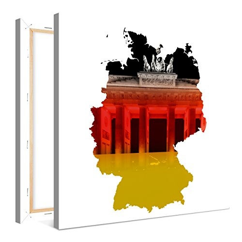 Gallery of Innovative Art - Deutschland Brandenburg Tor - 80x80cm - Leinwandbild XXL Kunstdrucke in Modern Art Stil