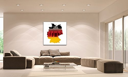Gallery of Innovative Art - Deutschland Brandenburg Tor - 80x80cm - Leinwandbild XXL Kunstdrucke in Modern Art Stil