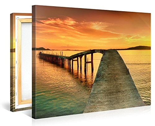 Premium Kunstdruck Wand-Bild - Peaceful Sunset - 100x75cm - XXL Leinwand-Druck in deutscher Marken-Qualität - Leinwand-Bilder auf Holz-Keilrahmen als moderne Wohnzimmer-Deko