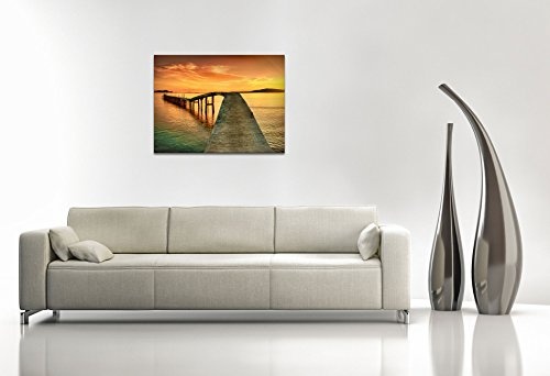 Premium Kunstdruck Wand-Bild - Peaceful Sunset - 100x75cm - XXL Leinwand-Druck in deutscher Marken-Qualität - Leinwand-Bilder auf Holz-Keilrahmen als moderne Wohnzimmer-Deko