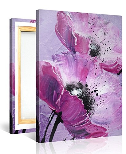 Premium Kunstdruck Wand-Bild - Purple Poppies - 75x100cm...