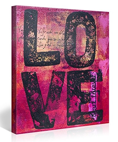 Premium Kunstdruck Wand-Bild - One Love - 80x80cm - XXL...