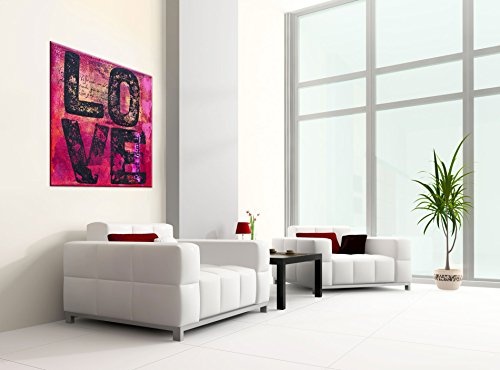 Premium Kunstdruck Wand-Bild - One Love - 80x80cm - XXL Leinwand-Druck in deutscher Marken-Qualität - Leinwand-Bilder auf Holz-Keilrahmen als moderne Wohnzimmer-Deko
