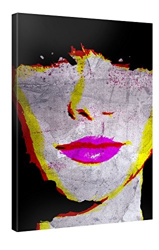 Premium Kunstdruck Wand-Bild - Pink Lips - 75x100cm XXL Leinwand-Druck in deutscher Marken-Qualität - Leinwand-Bilder auf Holz-Keilrahmen als moderne Wohnzimmer-Deko ...