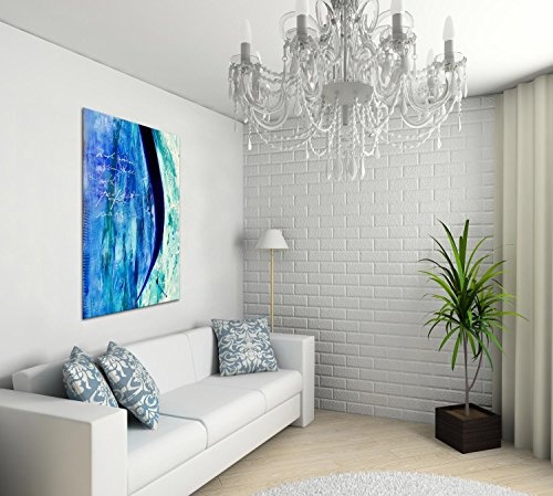 Premium Kunstdruck Wand-Bild - Perfect Blue - 75x100cm - Modern Art XXL Giclee canvas print, Wall Art canvas picture - Canvas print stretched on a frame - XXL Canvas images in High Definition