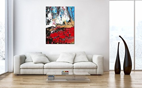 Premium Kunstdruck Wand-Bild - Sky and Lava - 75x100cm - Modern Art XXL Giclee canvas print, Wall Art canvas picture - Canvas print stretched on a frame - XXL Canvas images in High Definition