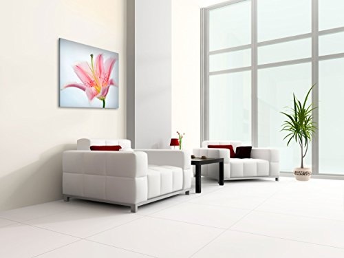Premium Kunstdruck Wand-Bild - Lily Flower - 100x75cm - XXL Leinwand-Druck in deutscher Marken-Qualität - Leinwand-Bilder auf Holz-Keilrahmen als moderne Wohnzimmer-Deko