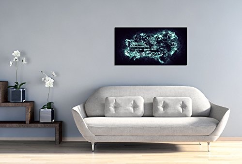 Premium Kunstdruck Wand-Bild - Oldtimer Artwork - 100x50cm XXL Leinwand-Druck in deutscher Marken-Qualität - Leinwand-Bilder auf Holz-Keilrahmen als moderne Wohnzimmer-Deko ...