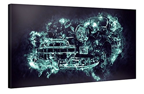 Premium Kunstdruck Wand-Bild - Oldtimer Artwork - 100x50cm XXL Leinwand-Druck in deutscher Marken-Qualität - Leinwand-Bilder auf Holz-Keilrahmen als moderne Wohnzimmer-Deko ...