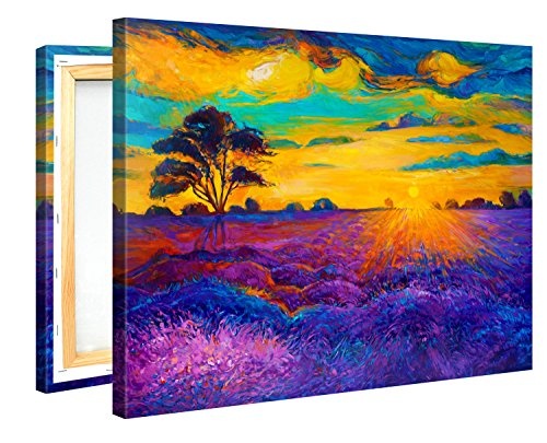 Premium Kunstdruck Wand-Bild - Colourful Sunrise - 100x75cm XXL Leinwand-Druck in deutscher Marken-Qualität - Leinwand-Bilder auf Holz-Keilrahmen als moderne Wohnzimmer-Deko ...