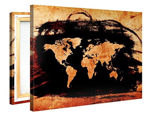 Premium Kunstdruck Wand-Bild - The World in a Bag - 100x75cm XXL Leinwand-Druck in deutscher Marken-Qualität - Leinwand-Bilder auf Holz-Keilrahmen als moderne Wohnzimmer-Deko ...