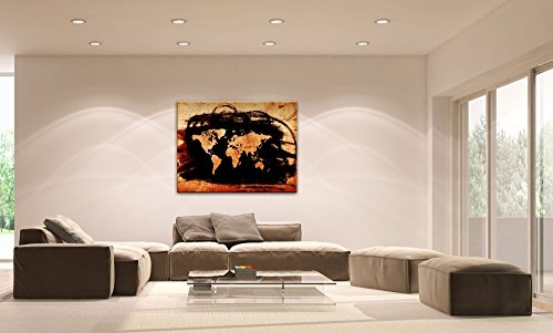 Premium Kunstdruck Wand-Bild - The World in a Bag - 100x75cm XXL Leinwand-Druck in deutscher Marken-Qualität - Leinwand-Bilder auf Holz-Keilrahmen als moderne Wohnzimmer-Deko ...