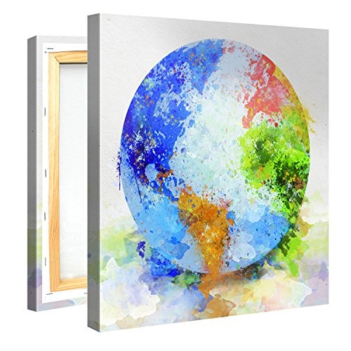 Premium Kunstdruck Wand-Bild - Colourful World - 80x80cm XXL Leinwand-Druck in deutscher Marken-Qualität - Leinwand-Bilder auf Holz-Keilrahmen als moderne Wohnzimmer-Deko ...