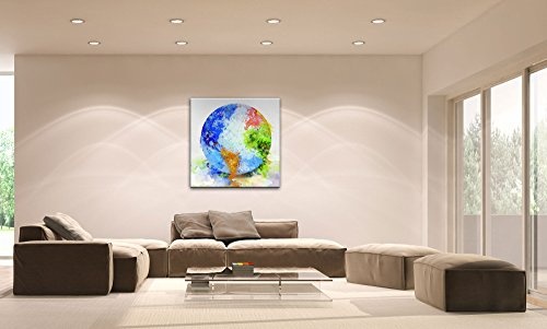 Premium Kunstdruck Wand-Bild - Colourful World - 80x80cm XXL Leinwand-Druck in deutscher Marken-Qualität - Leinwand-Bilder auf Holz-Keilrahmen als moderne Wohnzimmer-Deko ...