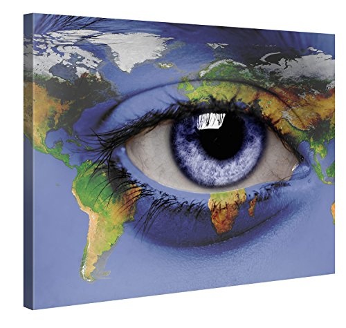 Premium Kunstdruck Wand-Bild - Eye of The World - 100x75cm XXL Leinwand-Druck in deutscher Marken-Qualität - Leinwand-Bilder auf Holz-Keilrahmen als moderne Wohnzimmer-Deko ...