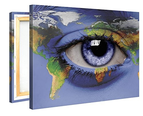 Premium Kunstdruck Wand-Bild - Eye of The World - 100x75cm XXL Leinwand-Druck in deutscher Marken-Qualität - Leinwand-Bilder auf Holz-Keilrahmen als moderne Wohnzimmer-Deko ...