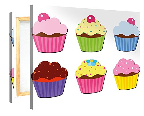 Premium Kunstdruck Wand-Bild - Colourful Cupcakes -...