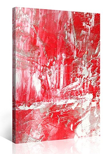 Premium Kunstdruck Wand-Bild - Red Rain - 75x100cm - XXL Leinwand-Druck in deutscher Marken-Qualität - Leinwand-Bilder auf Holz-Keilrahmen als moderne Wohnzimmer-Deko