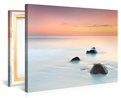 Premium Kunstdruck Wand-Bild - Smoky Sunrise - 100x75cm - XXL Leinwand-Druck in deutscher Marken-Qualität - Leinwand-Bilder auf Holz-Keilrahmen als moderne Wohnzimmer-Deko
