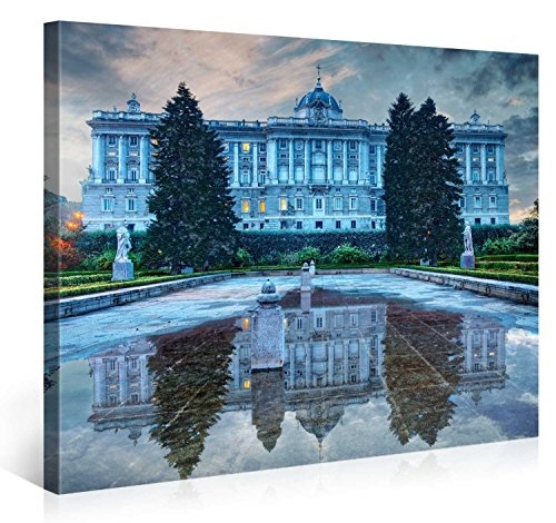 Premium Kunstdruck Wand-Bild - Madrid Palace - 100x75cm - XXL Leinwand-Druck in deutscher Marken-Qualität - Leinwand-Bilder auf Holz-Keilrahmen als moderne Wohnzimmer-Deko