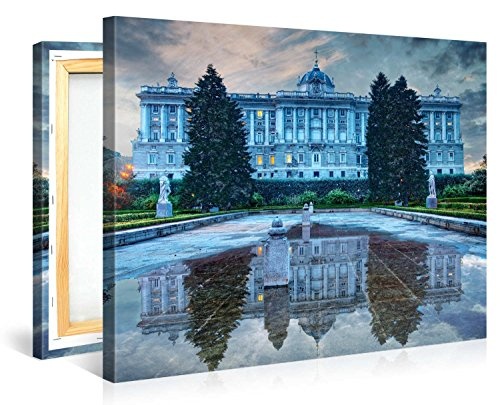 Premium Kunstdruck Wand-Bild - Madrid Palace - 100x75cm - XXL Leinwand-Druck in deutscher Marken-Qualität - Leinwand-Bilder auf Holz-Keilrahmen als moderne Wohnzimmer-Deko