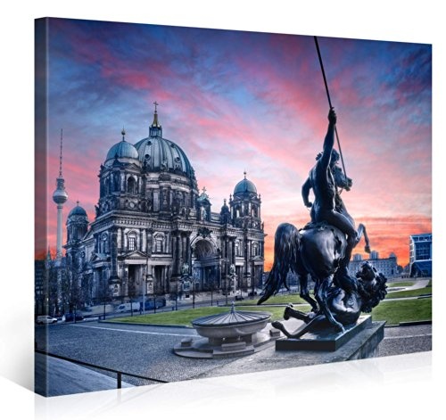 Premium Kunstdruck Wand-Bild - Berlin Cathedral - 100x75cm - XXL Leinwand-Druck in deutscher Marken-Qualität - Leinwand-Bilder auf Holz-Keilrahmen als moderne Wohnzimmer-Deko