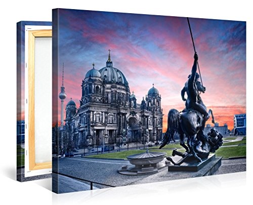 Premium Kunstdruck Wand-Bild - Berlin Cathedral - 100x75cm - XXL Leinwand-Druck in deutscher Marken-Qualität - Leinwand-Bilder auf Holz-Keilrahmen als moderne Wohnzimmer-Deko