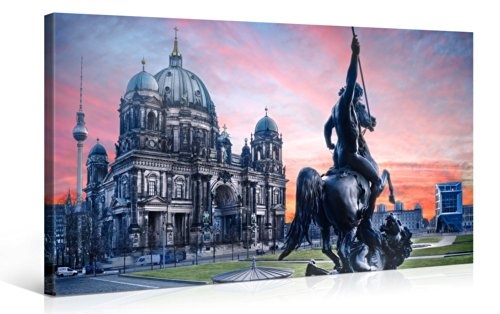 Premium Kunstdruck Wand-Bild - Berlin Cathedral - 100x50cm - XXL Leinwand-Druck in deutscher Marken-Qualität - Leinwand-Bilder auf Holz-Keilrahmen als moderne Wohnzimmer-Deko