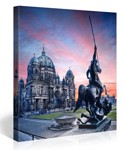 Premium Kunstdruck Wand-Bild - Berlin Cathedral - 80x80cm - XXL Leinwand-Druck in deutscher Marken-Qualität - Leinwand-Bilder auf Holz-Keilrahmen als moderne Wohnzimmer-Deko