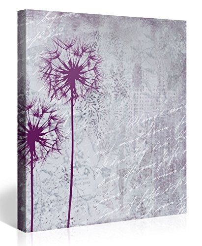Premium Kunstdruck Wand-Bild - Purple Dandelion - 80x80cm...