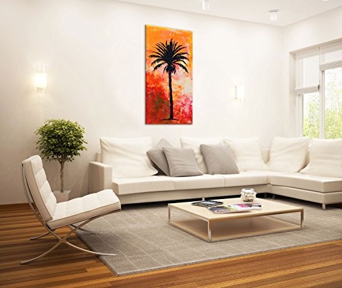 Palm - Premium Kunstdruck Wand-Bild - 50x100cm XXL Leinwand-Druck in deutscher Marken-Qualität - Leinwand-Bilder auf Holz-Keilrahmen als moderne Wohnzimmer-Deko