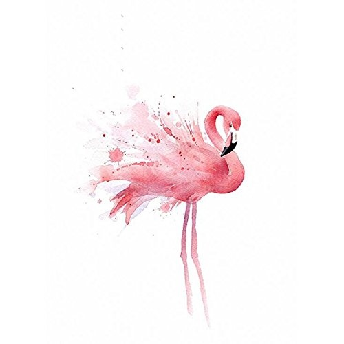 MINRAN DECOR BA Leinwanddruck Wandbilder Schlafzimmer Bloomma leinwand Bild ohne Rahmen für zu Hause Moderne Dekoration Pflanzen Muster Aquarell Flamingos, 4, 40x50cm