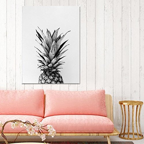 MINRAN DECOR BA Leinwanddruck Wandbilder Schlafzimmer Bloomma leinwand Bild ohne Rahmen für zu Hause Moderne Dekoration Pflanzen Muster Graue Ananas, 01, 50x70cm