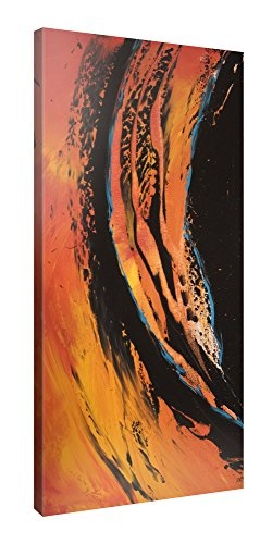 Premium Kunstdruck Wand-Bild - Orange Swirl - 50x100cm - Modern Art XXL Giclee canvas print, Wall Art canvas picture - Canvas print stretched on a frame - XXL Canvas images in High Definition
