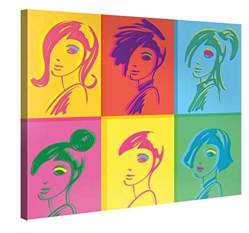 Premium Kunstdruck Wand-Bild - Pop Art Girls - 100x75cm - Modern Art XXL Giclee canvas print, Wall Art canvas picture - Canvas print stretched on a frame - XXL Canvas images in High Definition